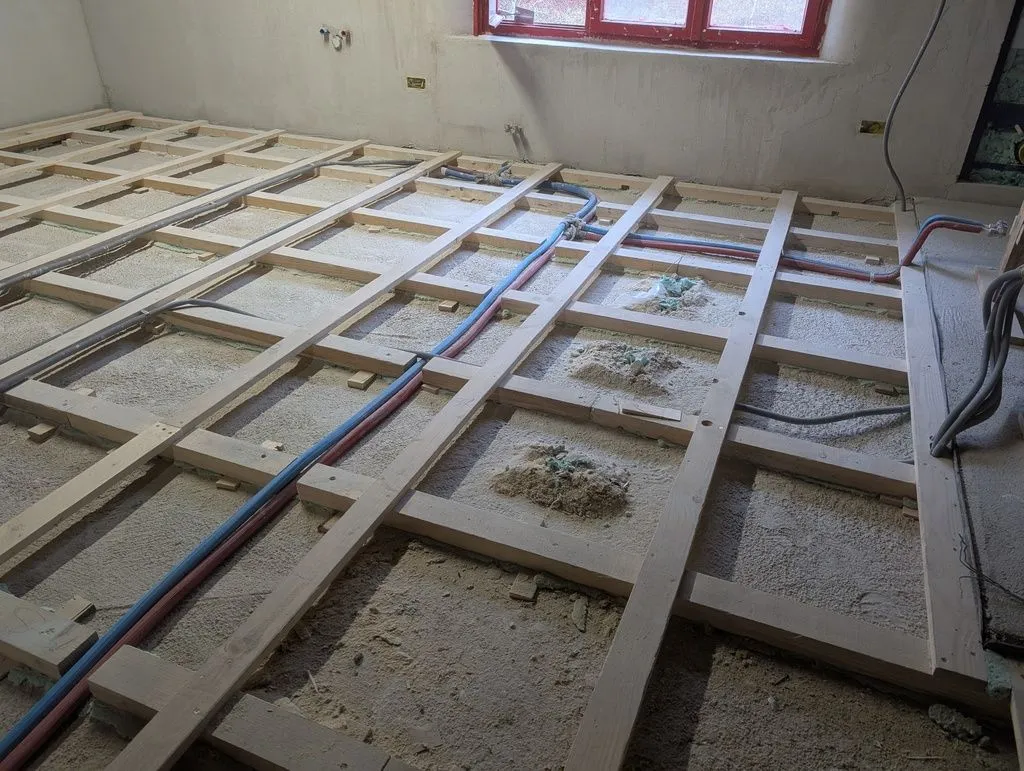 We first collected the waste in rough piles, which we removed with a dust pan...
