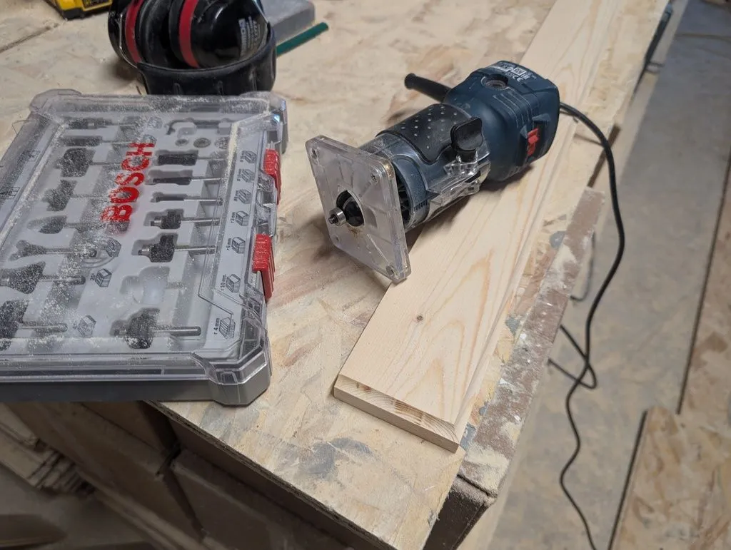 We used a hand router and a coved bit to add a simple decorative profile to the casings.