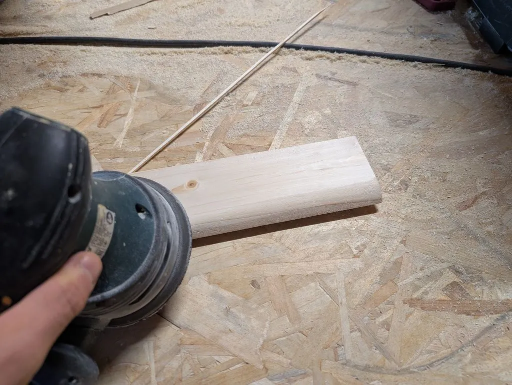 ...and finally smoothed this out with an orbital sander to create a smooth rounded edge.