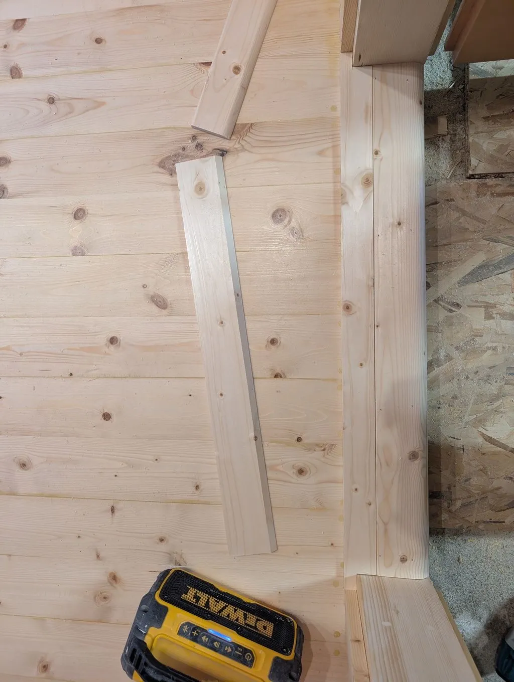 The second piece of the main entry threshold in place.