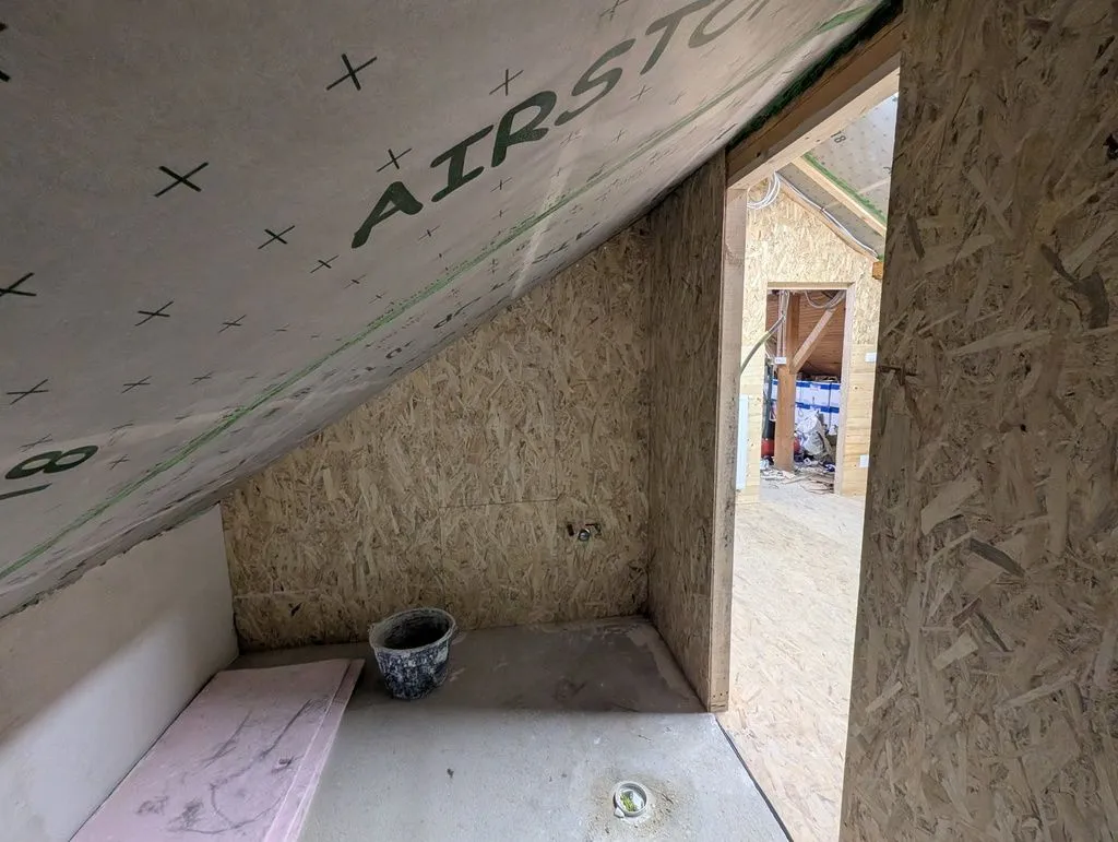 All done! The bathroom sheathing completed.